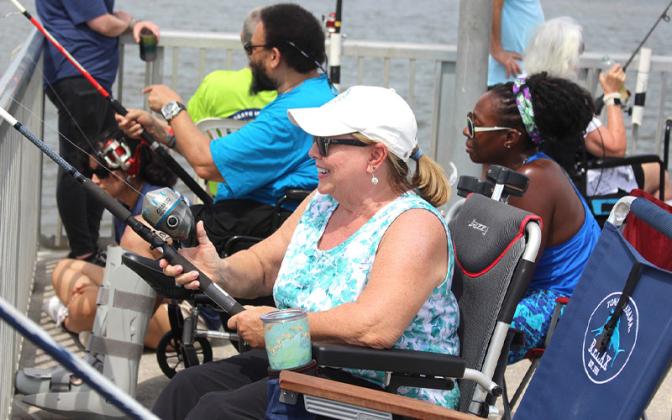 Brooks Rehabilitation offered adaptive fishing Wednesday at the Dee Dee Bartels Boat Ramp. The event was organized by Robert Springer and Alice Krauss. Submitted photo