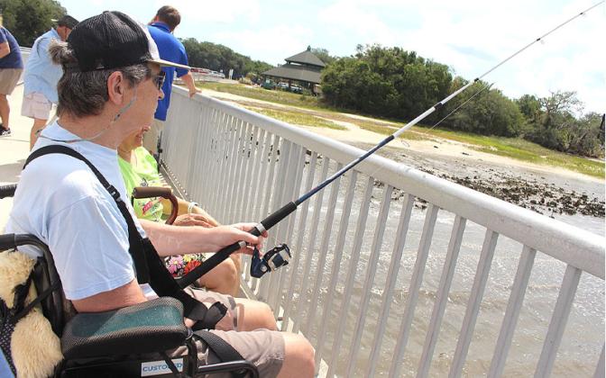 Brooks Rehabilitation offered adaptive fishing Wednesday at the Dee Dee Bartels Boat Ramp. The event was organized by Robert Springer and Alice Krauss. Submitted photo