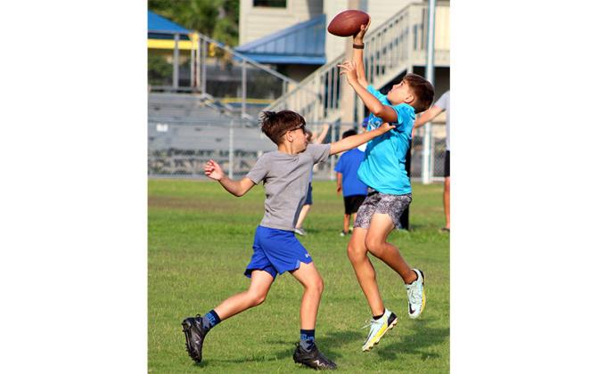 Football camp in Fernandina. Photo by Beth Jones/News-Leader