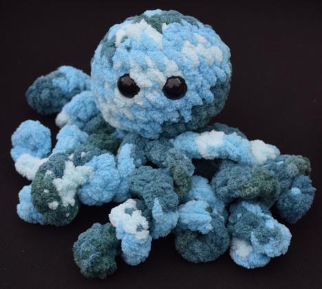 This crochet octopus is adorable and may available in the Arts Market, located adjacent to the farmers market. Photo by Judie Mackie