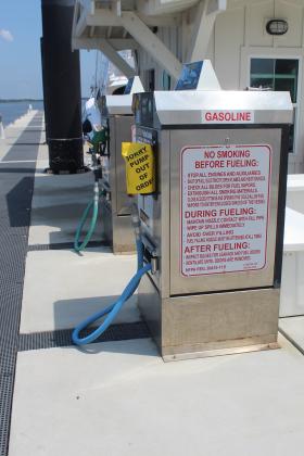 The closure of fuel pumps, both for unleaded and diesel fuel, has cost the Fernandina Harbor Marina, and in turn the City of Fernandina Beach, hundreds of thousands of dollars this year. Repairs are underway, and it is hoped the pumps will be operating this week. Photo by Julia Roberts