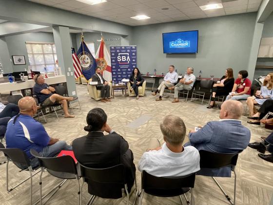 Congressman Bean and Administrator Guzman participate in a small business roundtable at the Nassau County Chamber of commerce. Submitted photo