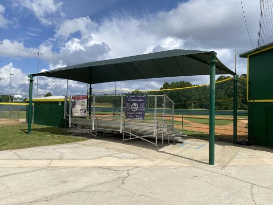 Temporary netting at the Yulee Little League ballpark.