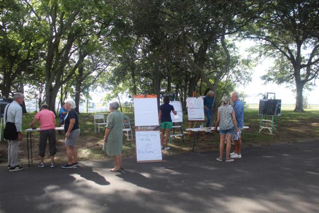 Neighbors of the Port of Fernandina met this week to discuss the possible sale of this parcel and two others in the Fernandina Beach Historic District. The Ocean Highway and Port Authority is looking for ways to raise revenue to pay legal expenses. Photo by Julia Roberts/News-Leader