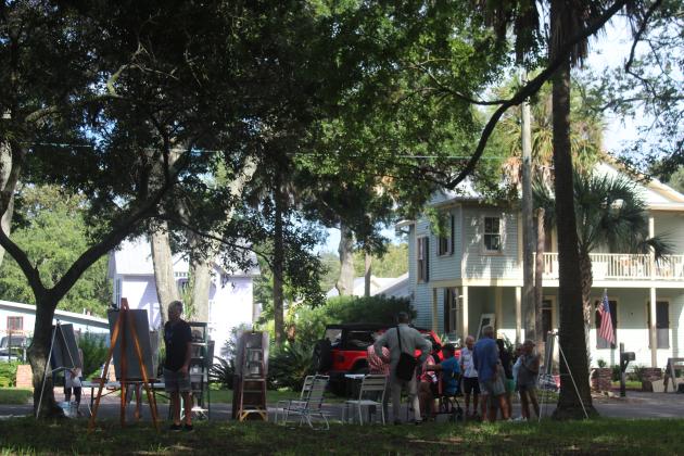 Neighbors of the Port of Fernandina met this week to discuss the possible sale of this parcel and two others in the Fernandina Beach Historic District. The Ocean Highway and Port Authority is looking for ways to raise revenue to pay legal expenses. Photo by Julia Roberts/News-Leader