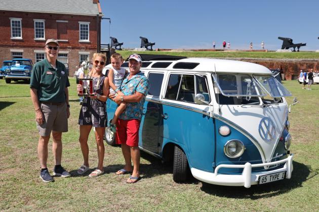 Jennifer O’Donnell and her family stand with the 1965 VW Bus Peoples Choice Award Winner. Submitted photo