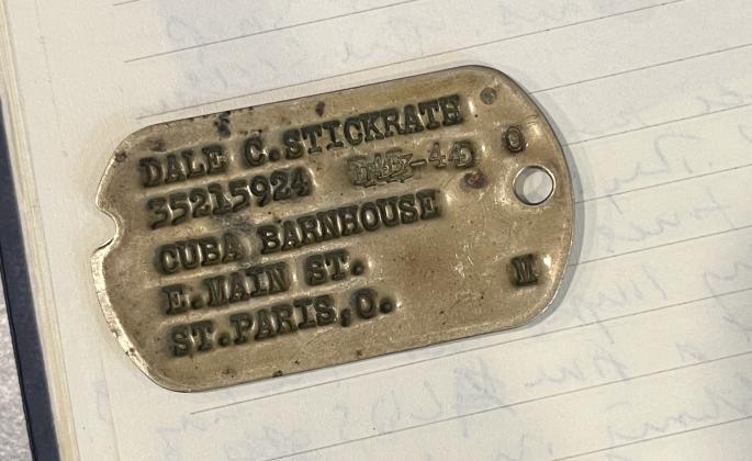 Stickrath’s dogtag.  Photo by Sean Mathew Rosenthal/News-Leader