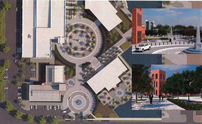 Render of the future Civic Center campus at the Robert M. Foster Justice Center on William Burgess Boulevard. Submitted photo