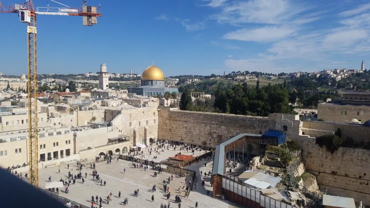 Western Wall and Dome of the Rock, two of the most important and oldest sites in Judaism and Islam, respectively.  Photo by Sean Rosenthal/News-Leader
