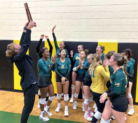 The Yulee High School volleyball team beat Fernandina Beach 3-0 in the District 3-4A championship game Thursday in Yulee. Photo by Beth Jones/News-Leader