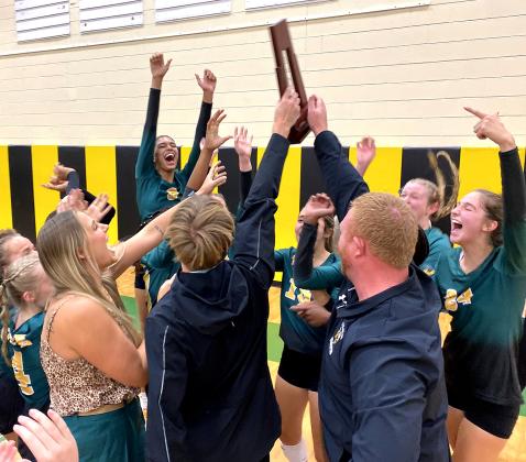 The Yulee High School volleyball team beat Fernandina Beach 3-0 in the District 3-4A championship game Thursday in Yulee. Photo by Beth Jones/News-Leader