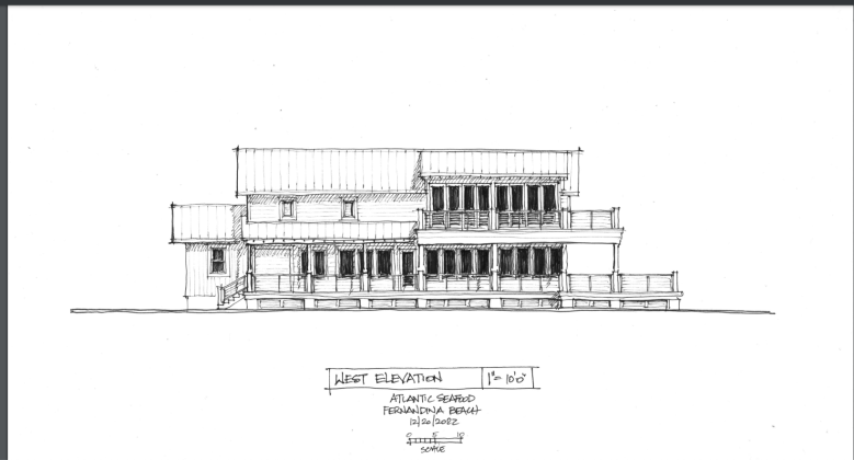 Conceptual site plan for a new building to replace Atlantic Seafood. Submitted photo