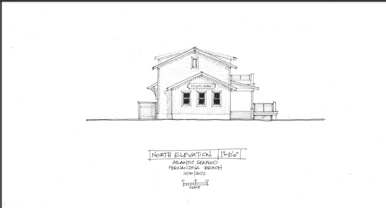 Conceptual site plan for a new building to replace Atlantic Seafood. Submitted photo