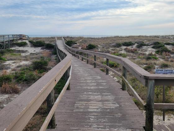 The Nassau County Board of County Commissioners changed an ordinance this month, allowing Municipal Service Taxing Unit funds, commonly known as the sand tax, to be used to build and maintain dune walkovers. The walkovers allow access to Amelia Island beaches while protecting the dunes from damage due to people walking over them. Photo by Julia Roberts/News-Leader