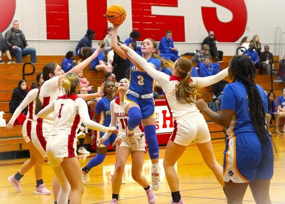 The Fernandina Beach High School girls basketball team traveled to Hilliard Tuesday night, where the Lady Pirates won in overtime. Photo by Steven Miller/Special