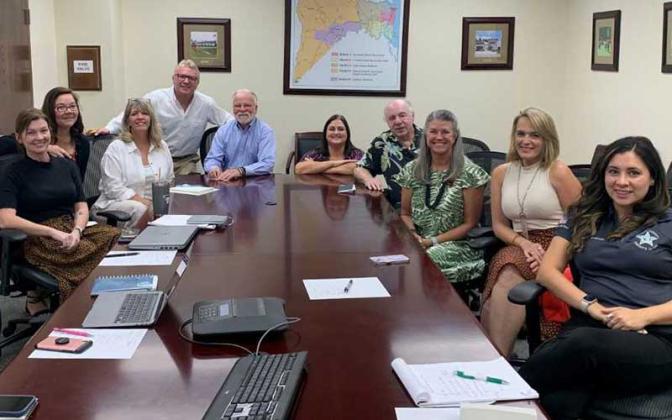 Nassau County bicentennial media team, from left, Brandy Carvalho, Mariella Murphy, Tracy Dishman, Paul Schwend, Foy Maloy, Sabrina Robertson, Gary Morgan; Lisa Finkelstein, Mary Hamburg and Alicia Tarancon.