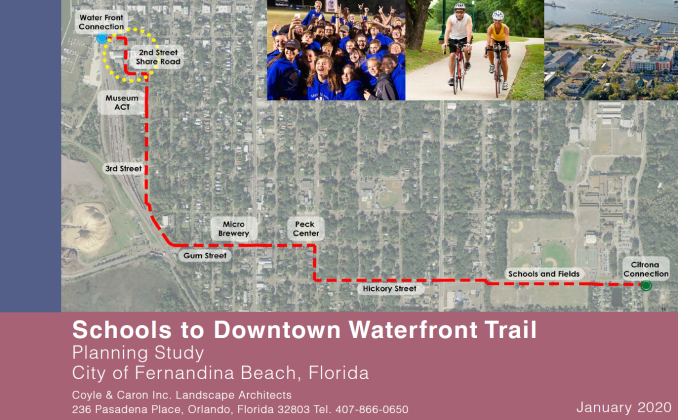 The Citizens’ Task Force for Safe Walking and Biking spoke to the Fernandina Beach City Commission about projects on Amelia Island that are planned, underway or completed. The Schools to Downtown Waterfront Trail is in early planning stages, and city staff will work to issue a Request for Proposals for companies to construct the project. The Task Force hopes design of the trail can be funded with impact fees, while grants could pay for construction. Submitted