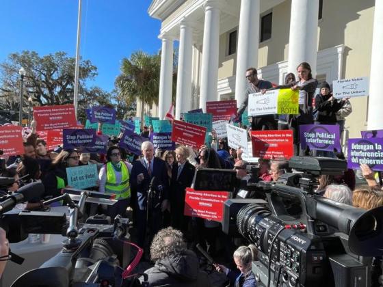 A Florida Supreme Court hearing Wednesday on a proposed constitutional amendment about abortion rights drew demonstrators on each side of the issue. Photo by Tom Urban/News Service of Florida