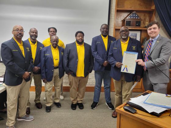 The City of Fernandina Beach declared the month of February 2024 "African American History Month" in recognition of the importance of African American contributions in the history of the United States. Vice Mayor Patricia Thompson and Elm Street Sportsmen Association representatives accepted the proclamation. Photo by Julia Roberts/News-Leader