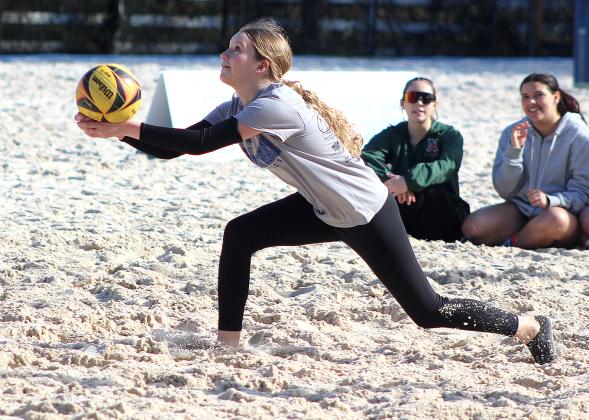 The Lady Pirate beach volleyball team. Photo by Beth Jones
