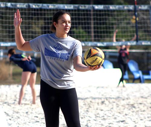 The Lady Pirate beach volleyball team. Photo by Beth Jones