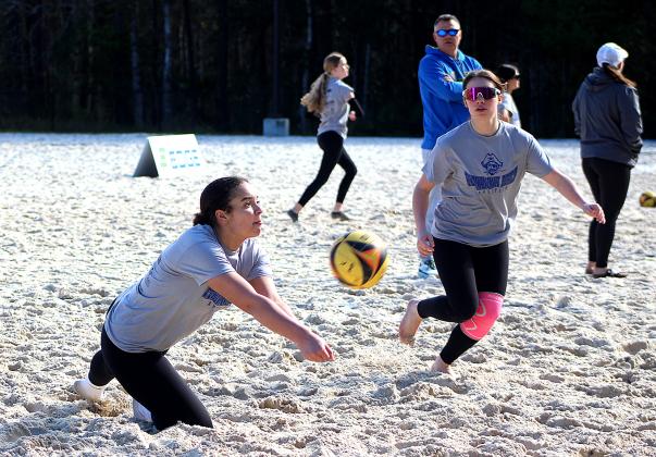 The Lady Pirate beach volleyball team. Photo by Beth Jones