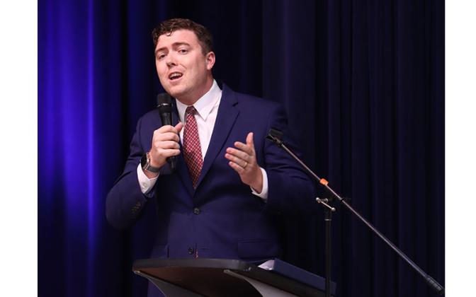 Fernandina Beach Mayor Bradley Bean. 2024 Constitution Bowl. Photo by Ashley Chandler/News-Leader