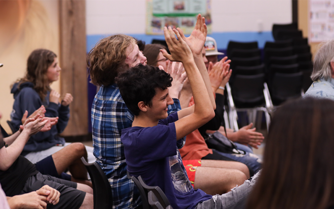 The audience enjoyed supporting their favorite team during the Constitution Bowl on Wednesday evening. Photo by Ashley Chandler/News-Leader
