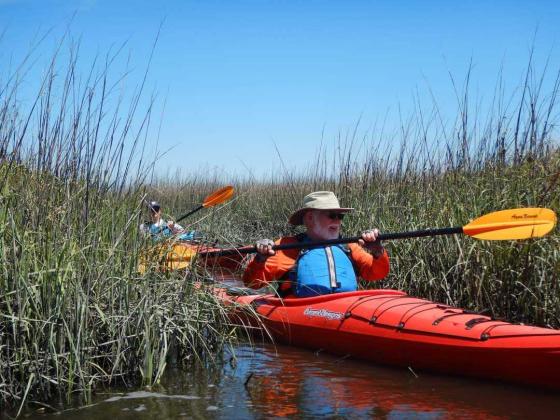 Sam Carr of the Bartram Trail Society of Florida enjoys the Guided Kayak Tour on Saturday along Amelia River and Egan's Creek River. Submitted photo