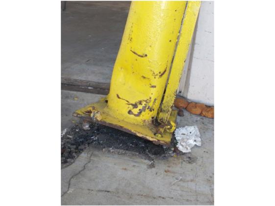 This bollard is used to secure a ship’s rope at the Port of Fernandina. An inspection showed it is loose, and needed to be replaced or repaired. Photos courtesy of Electrical Contractors Inc. and R&amp;M Engineering Consultants