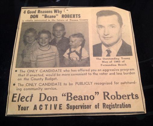 An early clipping from Roberts’ first political campaign, showing his four young sons. Photo courtesy of David Roberts