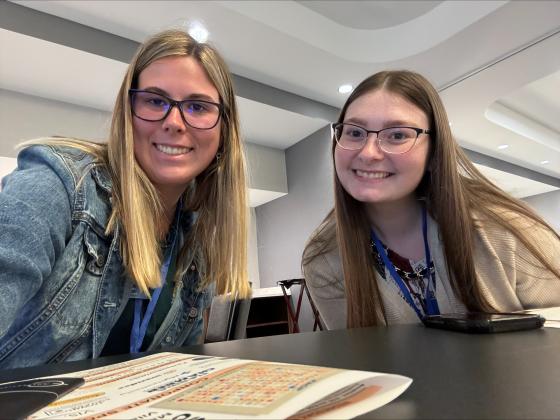From left, Hailie Mason, administrative assistant, and Allyson Myrick, projects and events coordinator, pose for a photo at The Florida Association of Chamber Professionals Spring Conference held May 7 and 8 this year.  Submitted