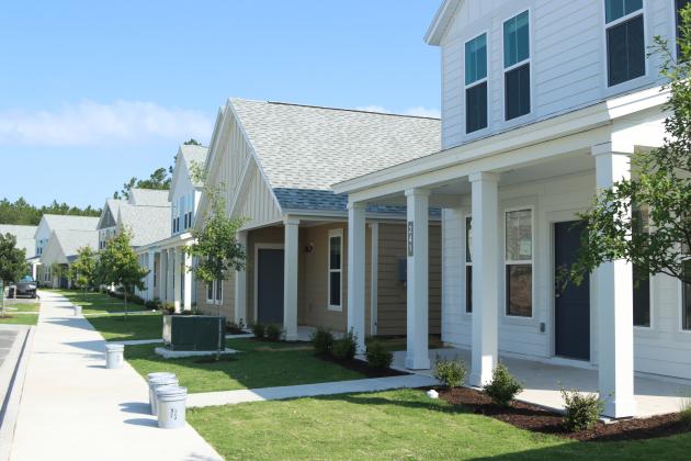 Construction continues on some of the homes in Hamlet at Wildlight. Wildlight announced that new properties now are available to lease in Hamlet at Wildlight. Photo by Ashley Chandler/News-Leader