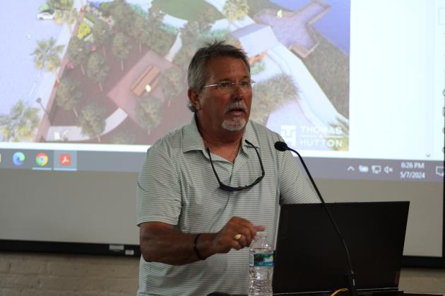 Capt. Alan Mills objects to plans for a park on the downtown Fernandina Beach waterfront, saying the city has enough parks and the space is needed for parking. Photo by Julia Roberts/News-Leader