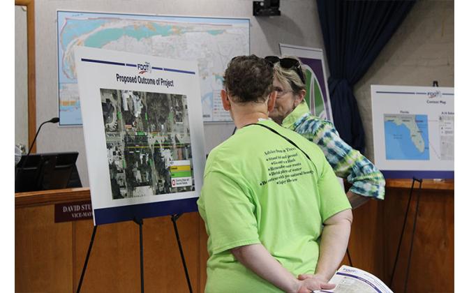 Local residents were disappointed with the format of a meeting held by the Florida Department of Transportation regarding the repair plans for the sidewalk on Atlantic Avenue. Photo by Julia Roberts/News-Leader
