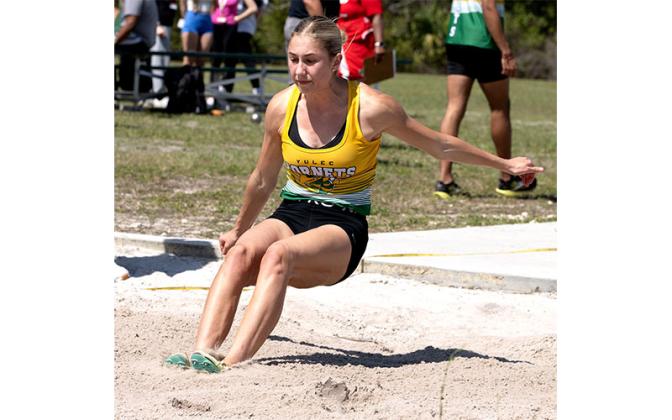 Yulee’s Tristen Evatt will compete in the state track and field meet Thursday at the University of North Florida. Photo by Penny Glackin/Special