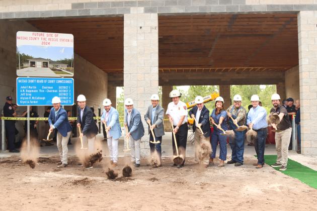 A ceremonial groundbreaking was held for Station 10 at 10 a.m. on Thursday in Nassau County. The third fire station groundbreaking since February. Photo by Ashley Chandler/News-Leader