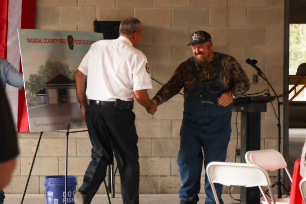 A ceremonial groundbreaking was held for Station 10 at 10 a.m. on Thursday in Nassau County. The third fire station groundbreaking since February. Photo by Ashley Chandler/News-Leader