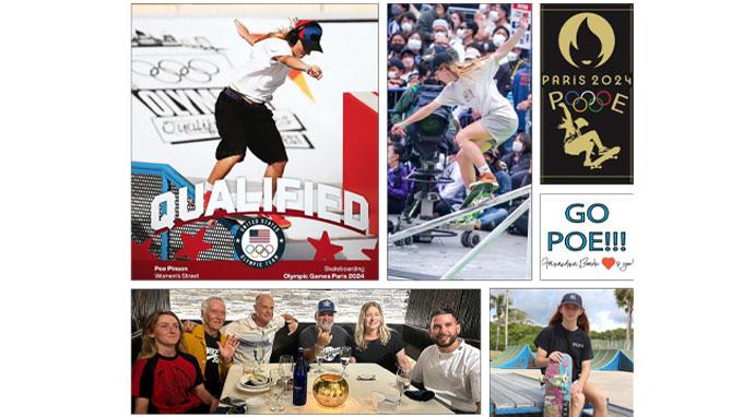 Poe Pinson, her father, Kenny Pinson, Friends of Fernandina Skatepark Mike Nichols, Waldemar Borrero and Tiffinnie Taylor and David Echeverry, chef and owner of David’s Restaurant, from left. Pinson serves as ambassador of the group. Submitted photos