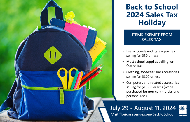  Back-to-School Sales Tax Holiday. Submitted