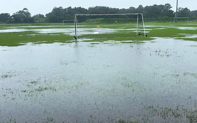 The city of Fernandina Beach shared this photo on social media and announced they were keeping the fields closed through the weekend. Central Park (Baseball and Football), Ybor Alvarez Complex, Joe Velardi Field, Peck Field, Hickory Street Fields and Charles Albert Field and Practice Fields all stayed closed. Submitted photo