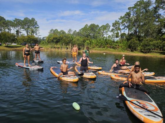Jaybird Hammock Farm offers a variety of activities to rejuvenate your mind, body, and spirit, including goat yoga, moonlit meditation and sound bath in Pine Forest hammocks and stand up paddle board yoga.  Submitted photo