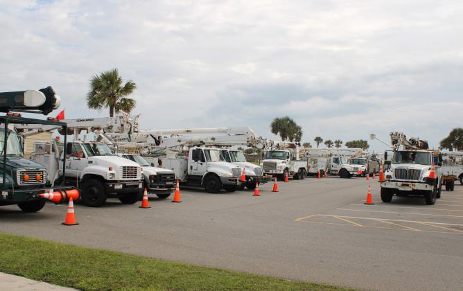 7 Utility Services had 75 pieces of equipment ready to help restore electricity after Hurricane Milton, which is predicted to hit the west coast of Florida early Thursday. Photos by Julia Roberts/News-Leader