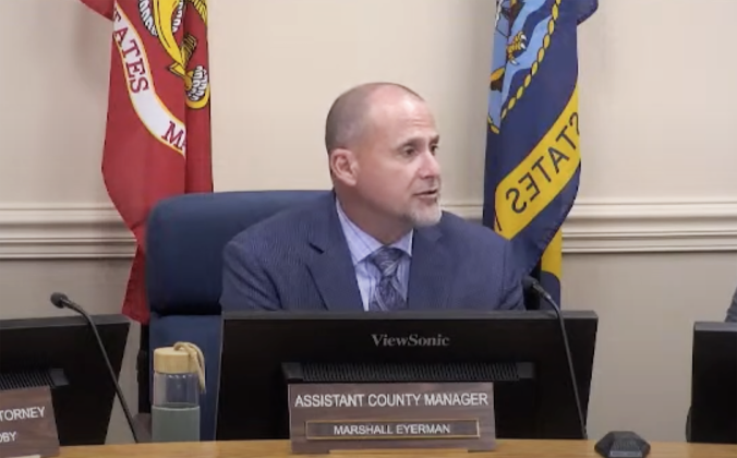 Assistant County Manager Marshall Eyerman talks Monday at the Board of  County Commissioners meeting. Submitted photo