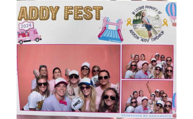 Stephanie Timberline said the women in these photos are "precious friends whom, amongst others not pictured, will play a large part in helping us carry on Addy's legacy by supporting local families affected by childhood cancer." Submitted photo