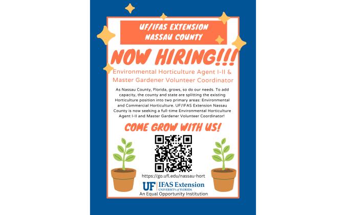 The University of Florida, Institute of Food and Agricultural Sciences (UF/IFAS) announced at the end of October it will split the existing Horticulture position into two primary areas: Environmental and Commercial Horticulture. The new position will be a full-time Environmental Horticulture and Master Gardener Volunteer Coordinator. UF/IFAS posted this image along with the announcement. Submitted