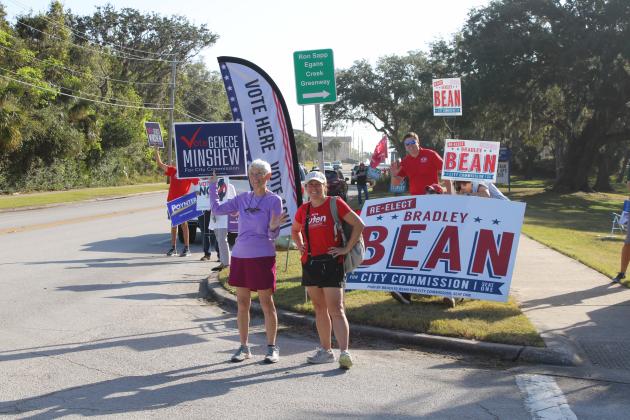 Voters and candidates were out for last-minute campaign efforts on election day. Photo by Julia Roberts/News-Leader