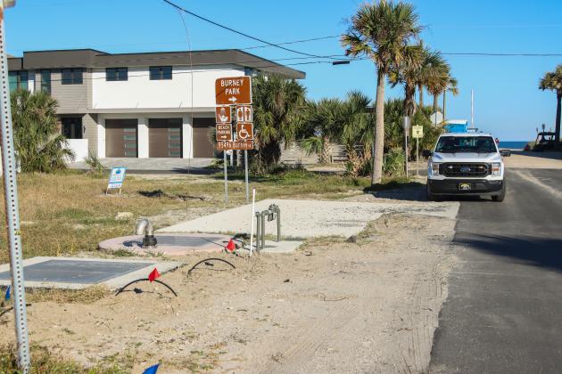 A pump station is pictured Monday just down the street from Burney Park in American Beach. The pump station was put in recently as part of the American Beach Water and Sewer Project. Photo by Ashley Chandler/News-Leader