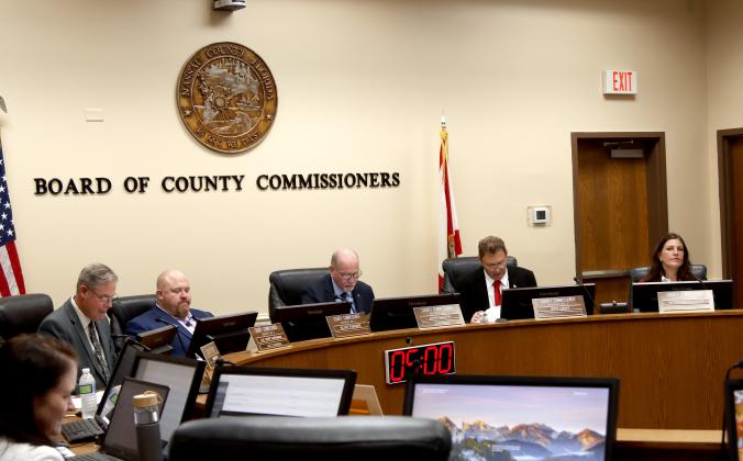 Photos from Ashley Chandler/News-Leader From left, commissioners Jeff Gray and Alyson McCullough meet Dec. 9 for the Board of County Commissioners meeting in the Commission Chambers. From left, commissioners A.M. "Hupp" Huppmann, Klynt Farmer, John Martin, Jeff Gray and Alyson McCullough meet Dec. 9 for the Board of County Commissioners meeting in the Commission Chambers. Photo by Ashley Chandler/News-Leader
