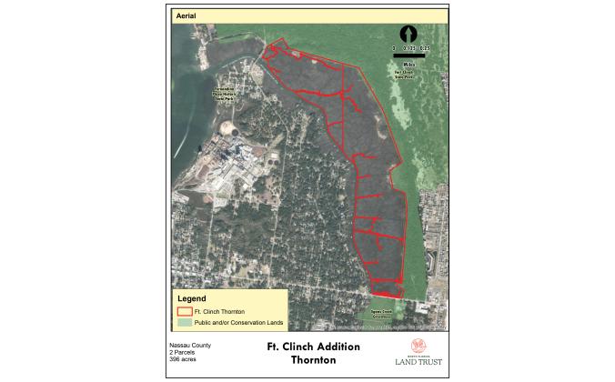 This North Florida Land Trust graphic shows the 396 acres donated by the Thornton family that will be known as the Thornton Family Preserve. Submitted